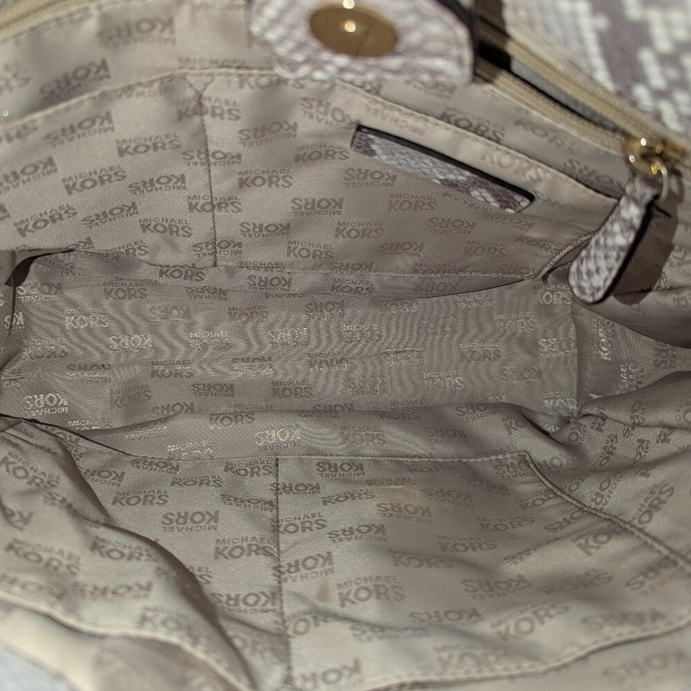 Michael Michael Kors Python Embossed Tote. Euc! - image 5